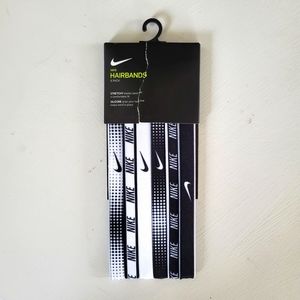 NIKE Hairbands Stretchy Black White Headbands
